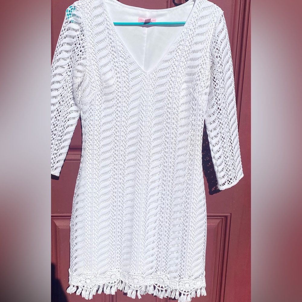 White Lilly Pulitzer Dress White Crochet Dress Lilly Pulitzer Easter Dress Sz XS